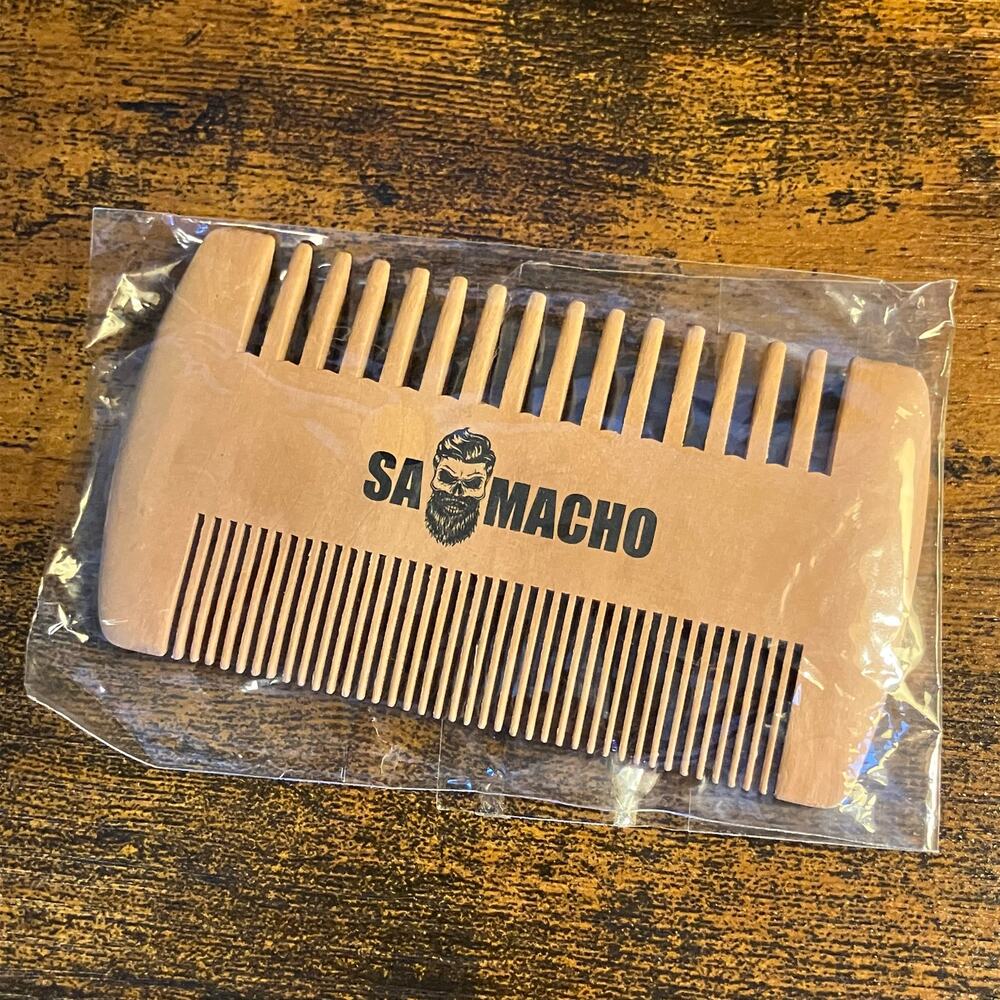 SA Macho double sided wooden comb for beard and mustache